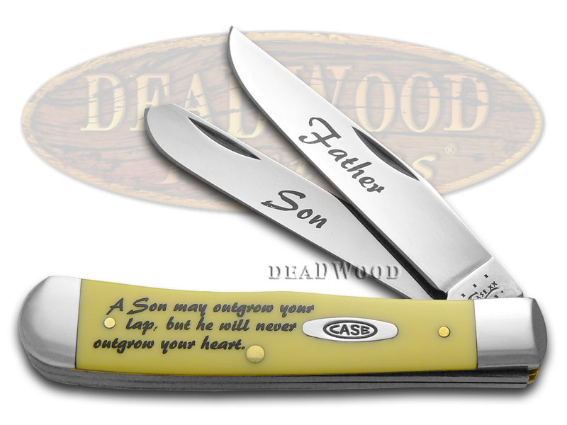 800px x 600px - CASE XX Father Son Yellow Delrin Trapper Stainless Pocket Knife Knives